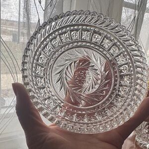 Beautiful Antique heavy cut crystal dish🩵🌊